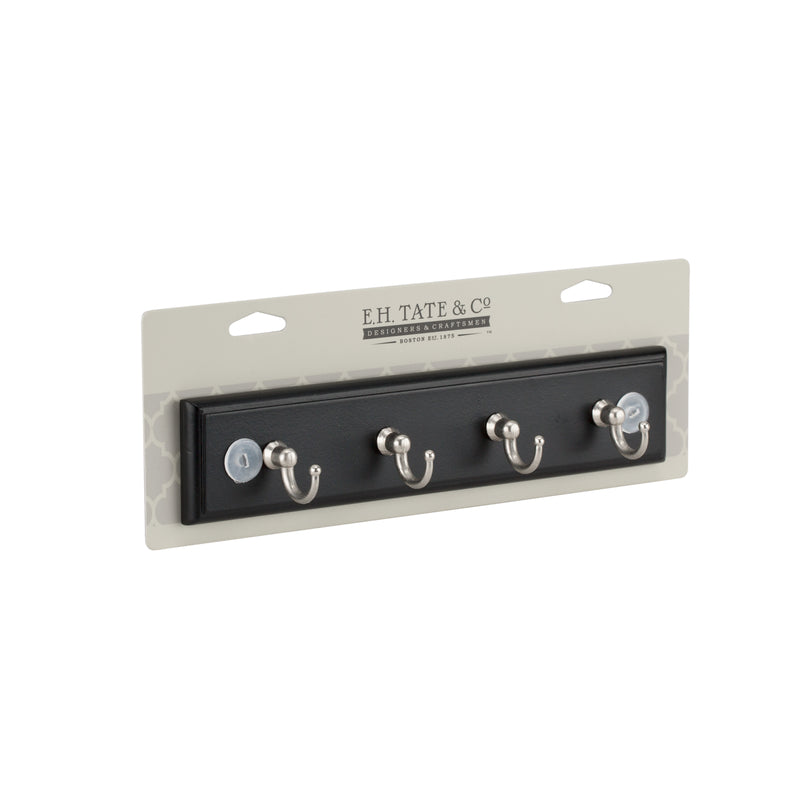 NOVA WILDCAT BULLDOG LLC, E.H. Tate & Co. 8.75 in. L Satin Nickel Black Zinc Traditional Key Rack 1 pk