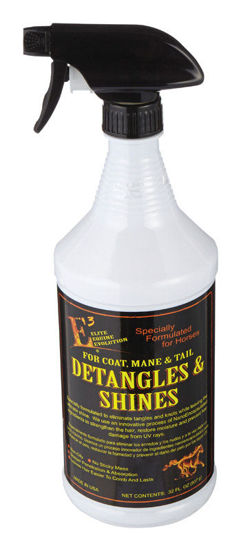 MWI VETERINARY SUPPLY, E3  Liquid  Detangler & Shine  For Horse 1 qt.