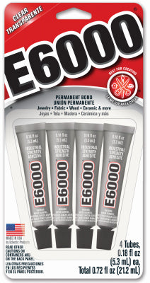 ECLECTIC PRODUCTS LLC, E6000 High Strength Industrial Grade Adhesive 4 pk