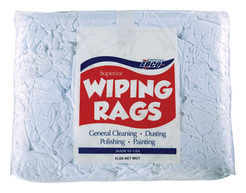 AMERICAN TEXTILE MILLS, EBCO Cotton Wiping Rags 18 in. W X 18 in. L 8 lb