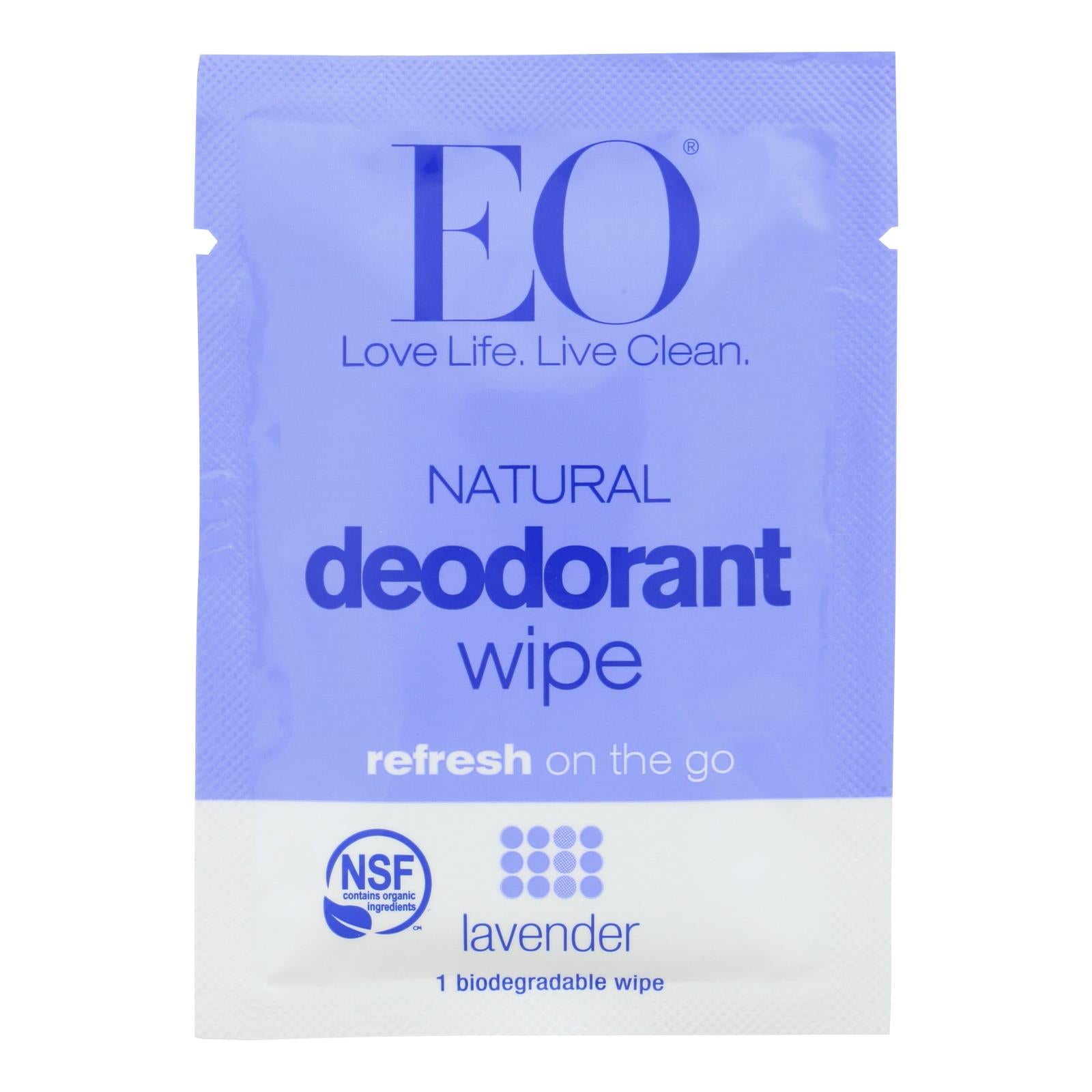 Eo Products, EO Products - Deodorant Wipes - Lavender - Case of 24 - 1 Each (Pack of 24)