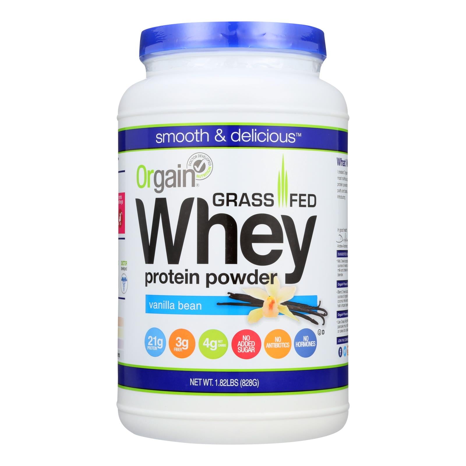 Orgain, Each Serving Of Orgain Grass Fed Whey Protein  - 1 Each - 1.82 LB