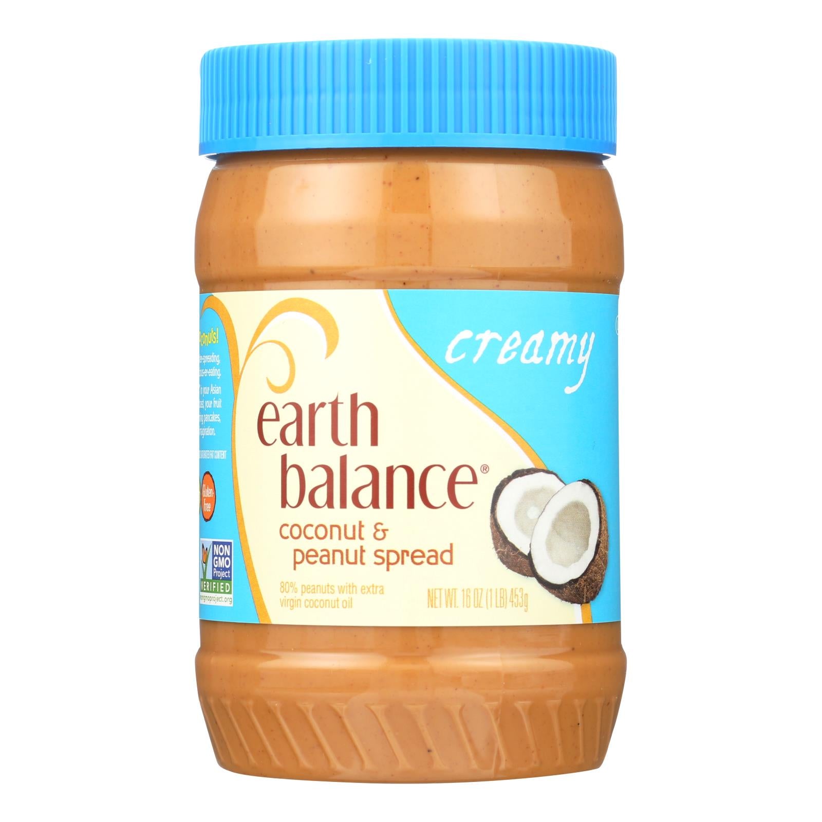 Earth Balance, Earth Balance Creamy Coconut and Peanut Spread - Case of 12 - 16 oz. (Pack of 12)