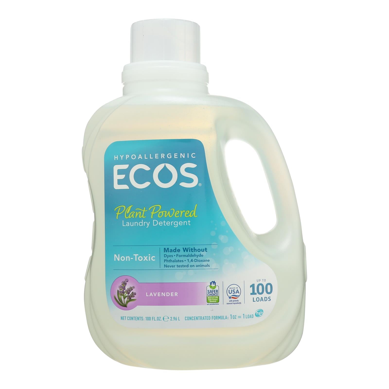 Earth Friendly, Earth Friendly Ecos Ultra 2x All Natural Laundry Detergent - Lavender - Case of 4 - 100 fl oz (Pack of 4)