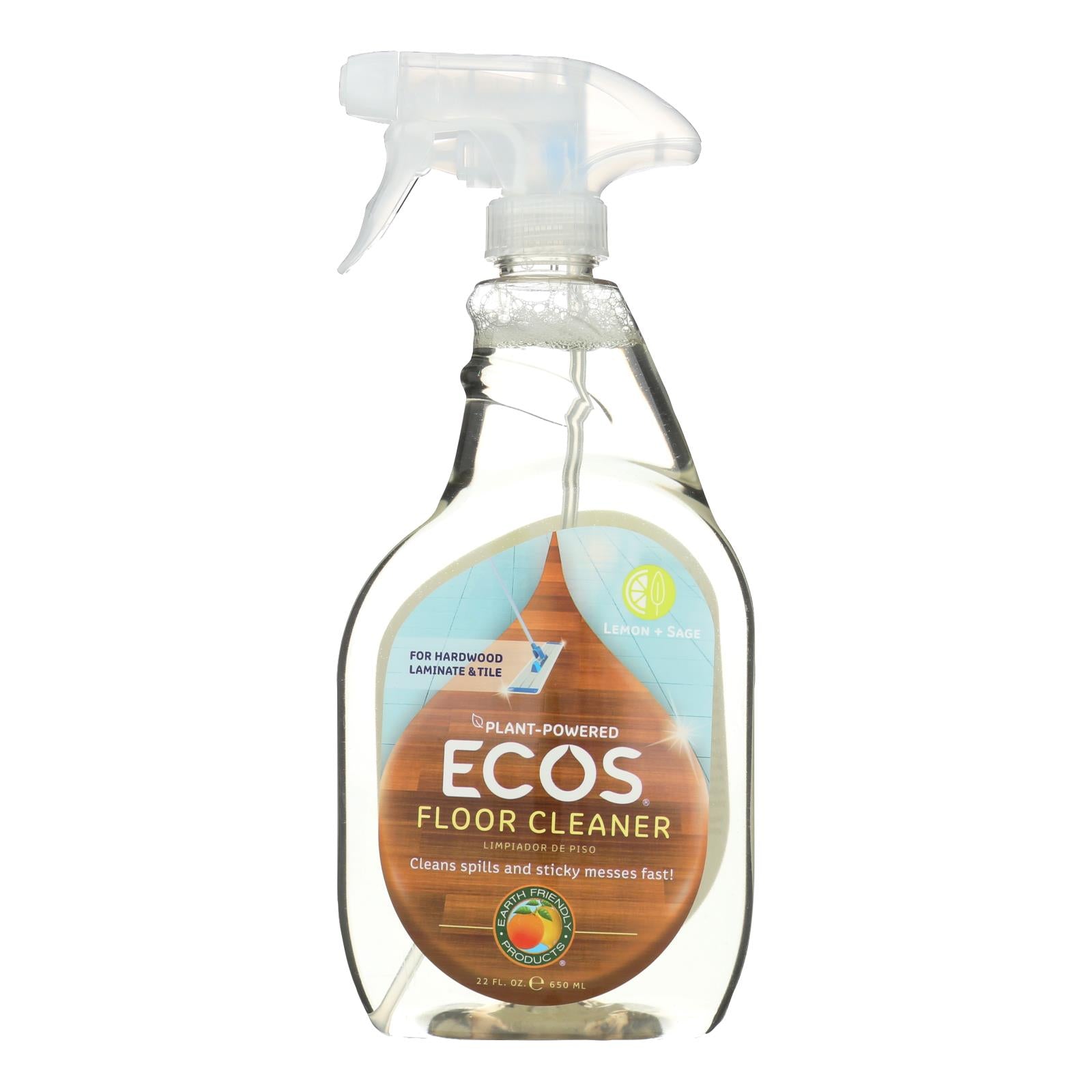 Earth Friendly, Earth Friendly Floor Cleaner - Lemon Sage - Case of 6 - 22 FL oz. (Pack of 6)