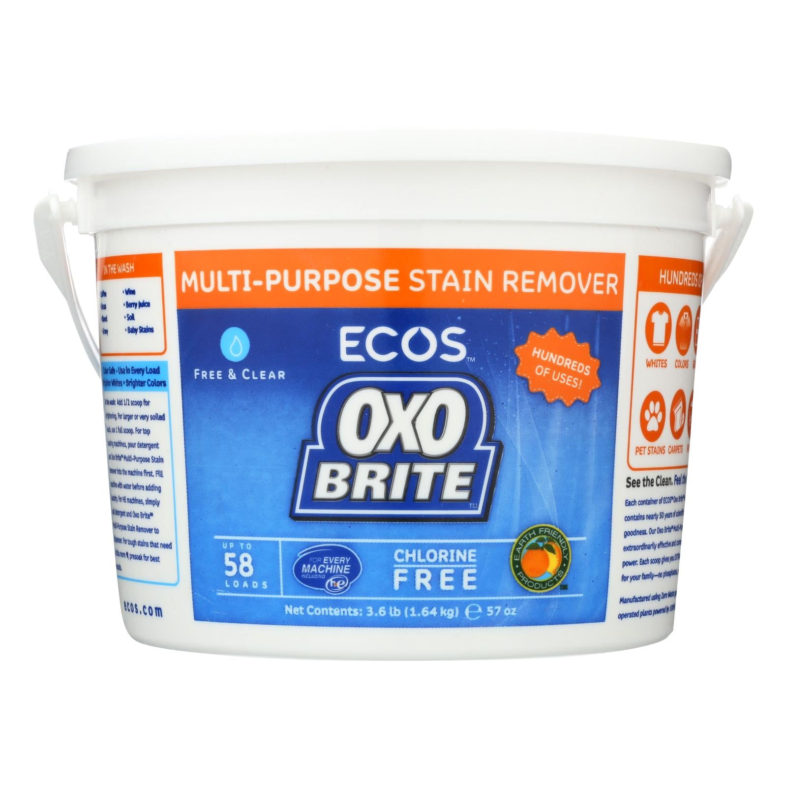 Earth Friendly, Earth Friendly Free and Clear Oxobrite Multi - Purpose Stain Remover - Case of 6 - 3.6 lb. (Pack of 6)