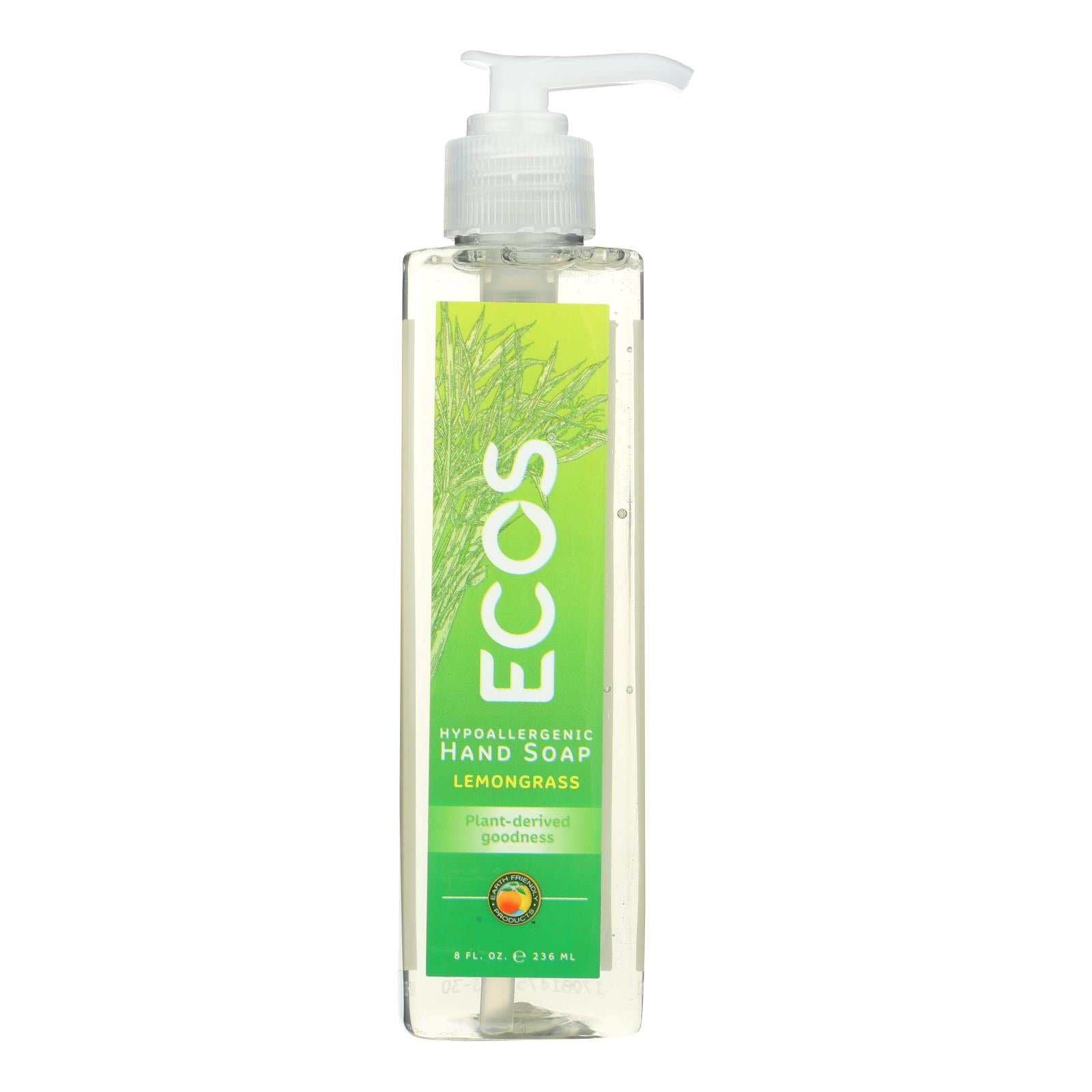 Earth Friendly, Earth Friendly Hand Soap - ECOS - Lemongrass - Case of 6 - 8 fl oz (Pack of 6)