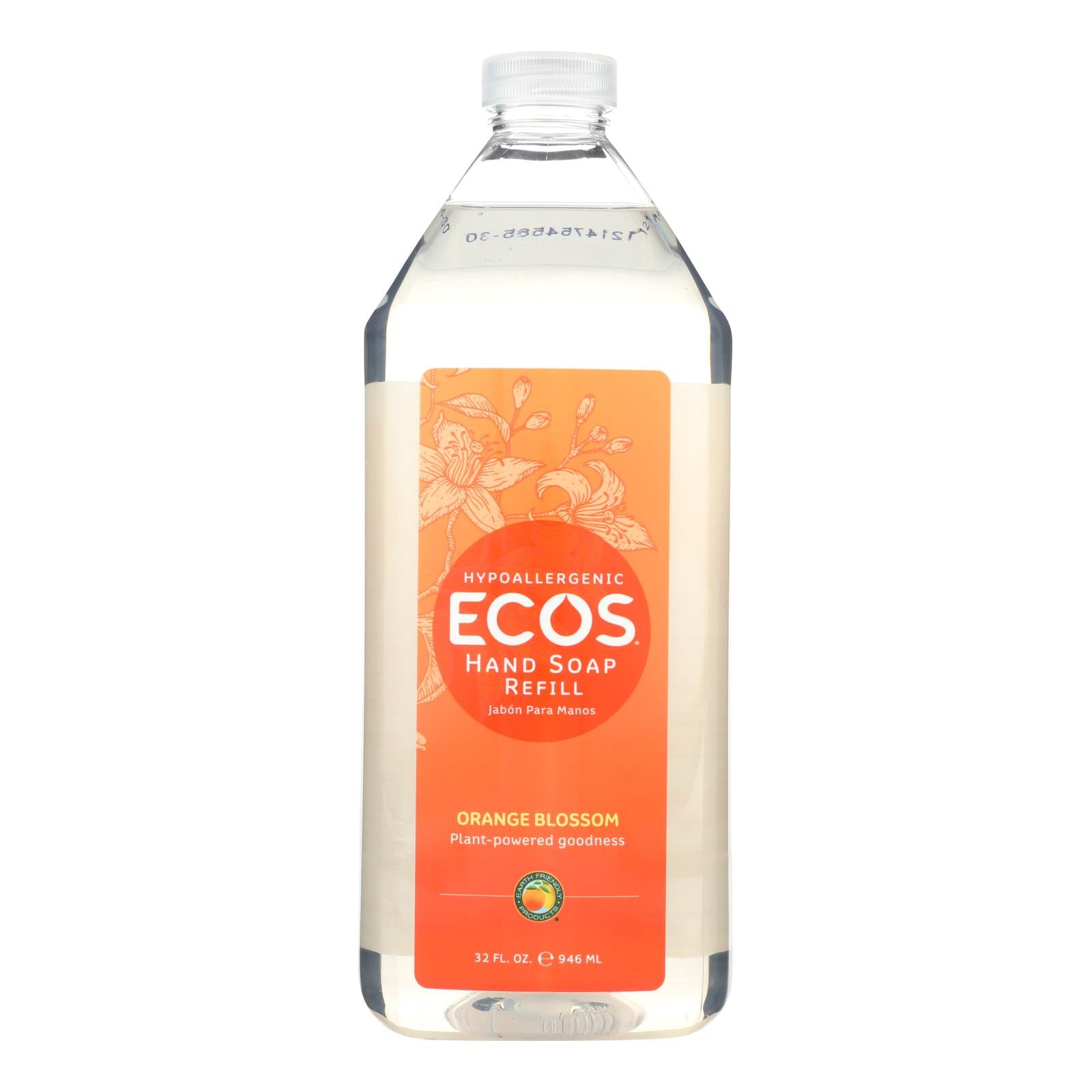 Earth Friendly, Earth Friendly Hand Soap - Ecos - Orange Blossom- Refill - Case of 6 - 32 fl oz (Pack of 6)