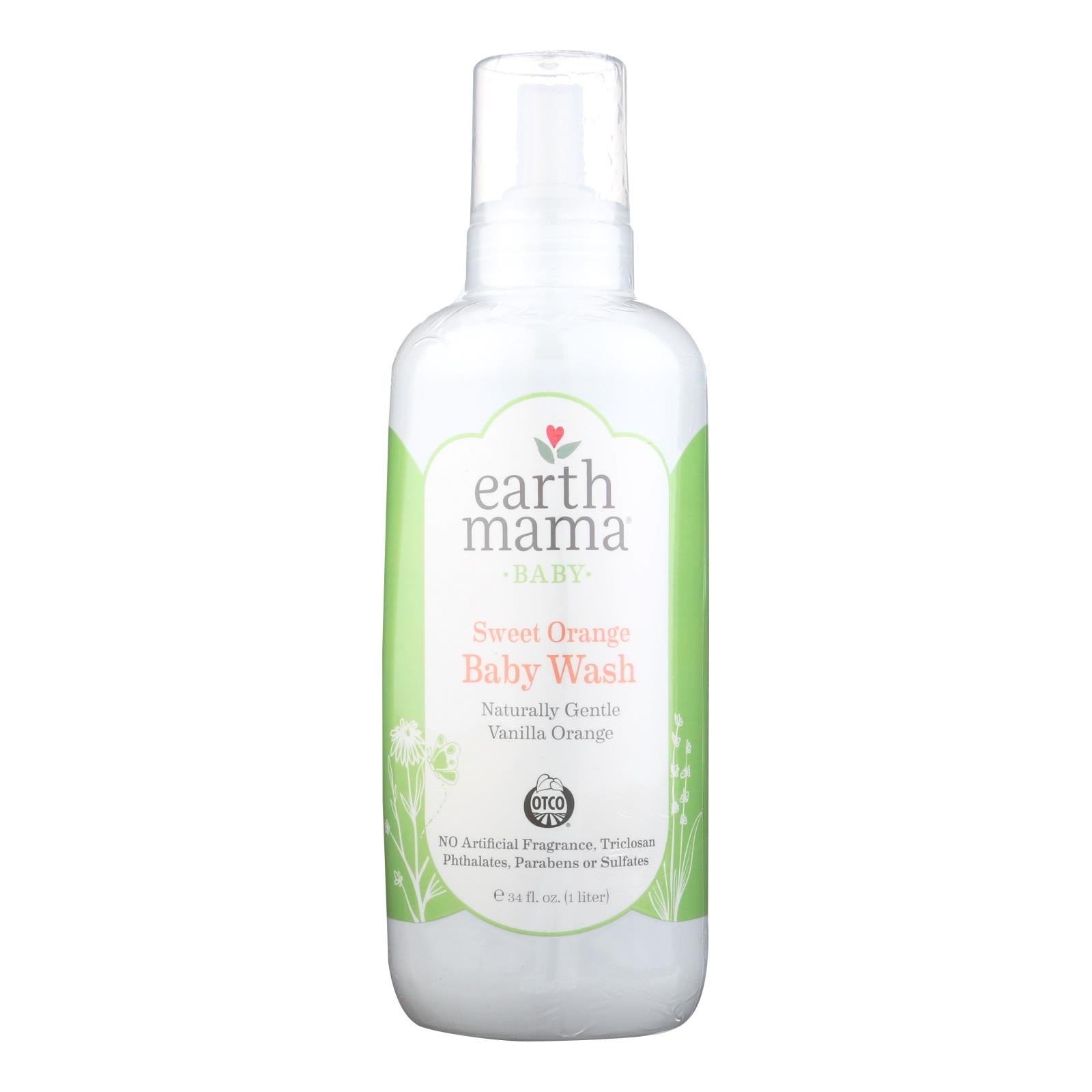 Earth Mama, Earth Mama - Baby Wash - Vanilla Orange - 34 fl oz.