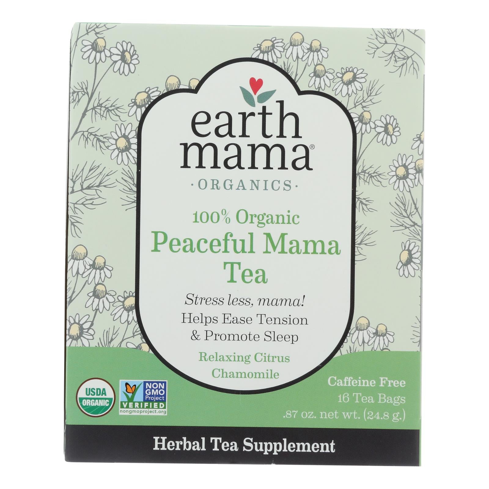 Earth Mama, Earth Mama - Organic Tea - Stress Less - 16 Count