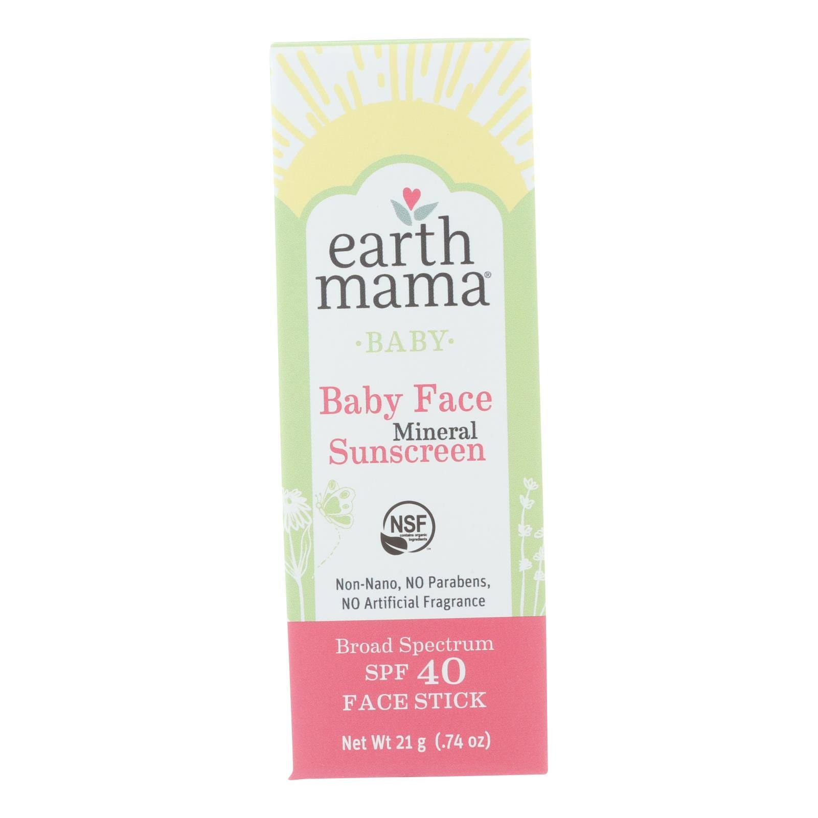 Earth Mama, Earth Mama - Snscrn Fce Stk Baby Spf40 - 1 Each - 0.74 OZ