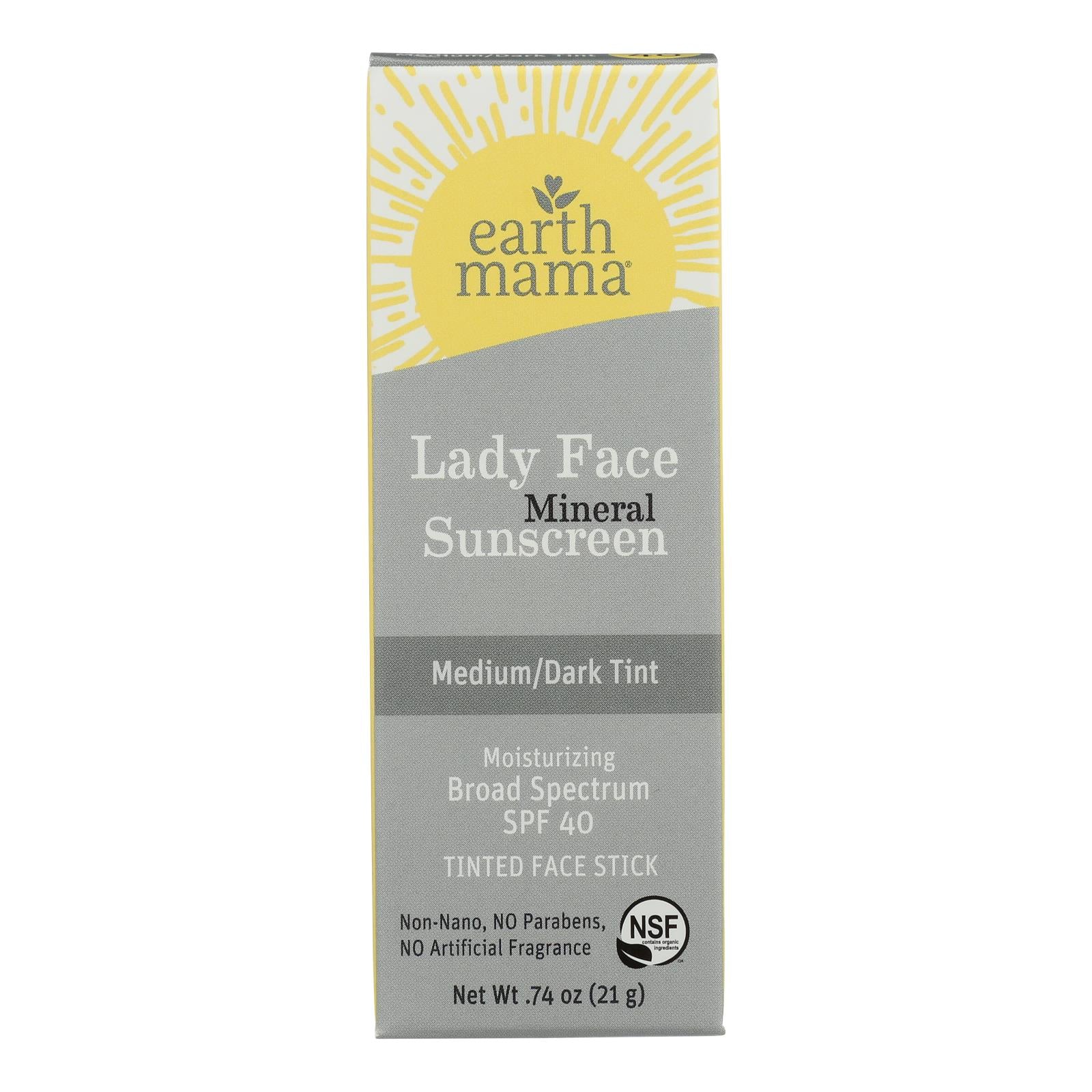 Earth Mama, Earth Mama - Snscrn Medium Dark Spf40 - 1 Each - 0.74 OZ