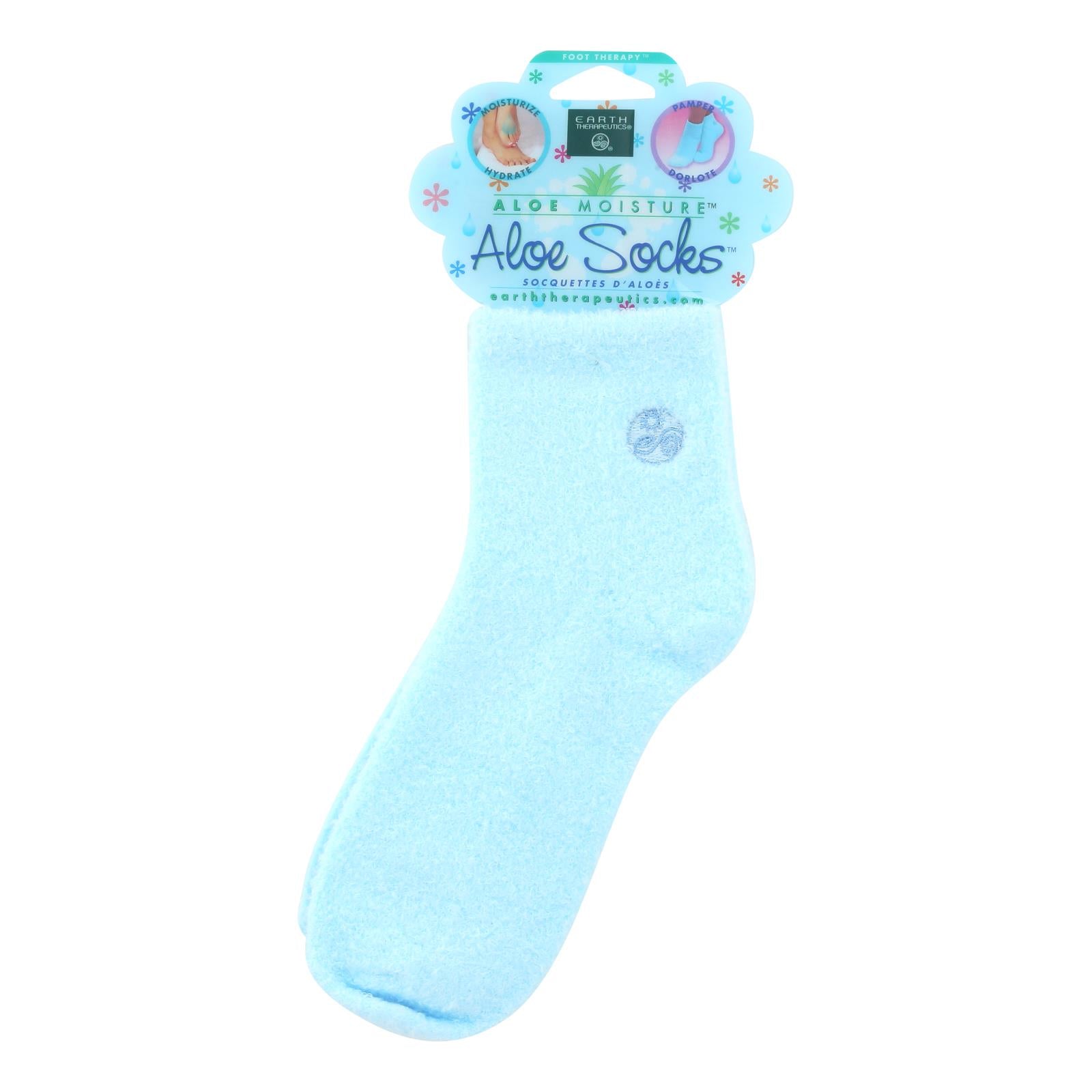 Earth Therapeutics, Earth Therapeutics Aloe Socks Blue - 1 Pair