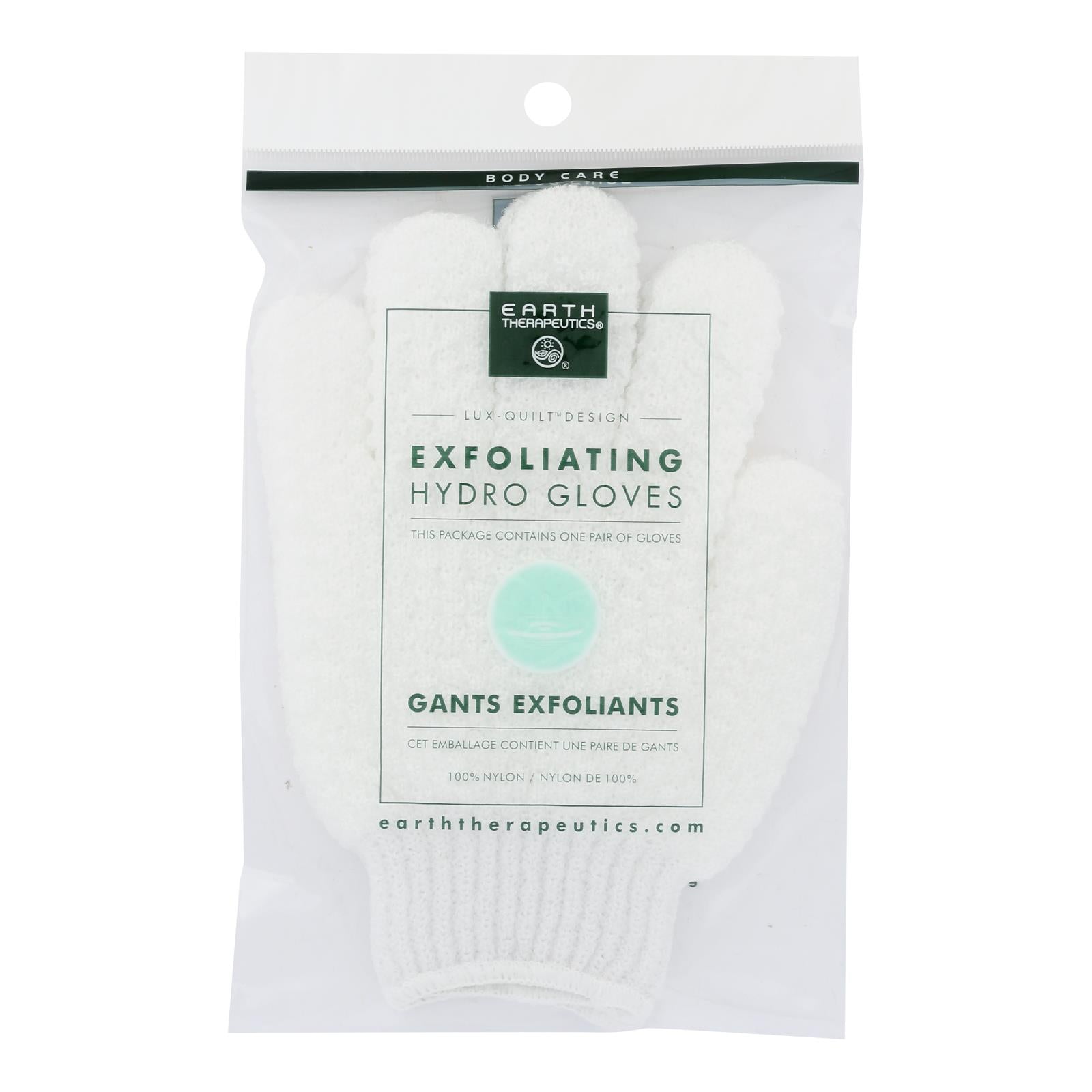 Earth Therapeutics, Earth Therapeutics Hydro Gloves - Exfoliating - White - 1 Pair