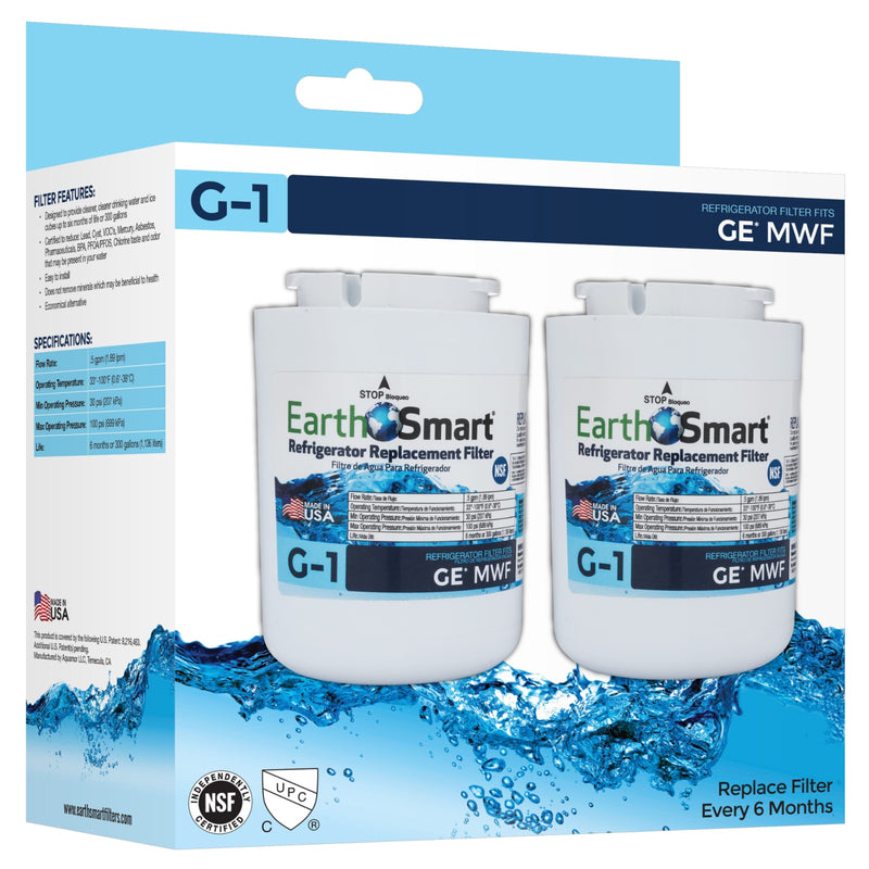 TST WATER LLC, EarthSmart G-1 Refrigerator Replacement Filter For GE MWF