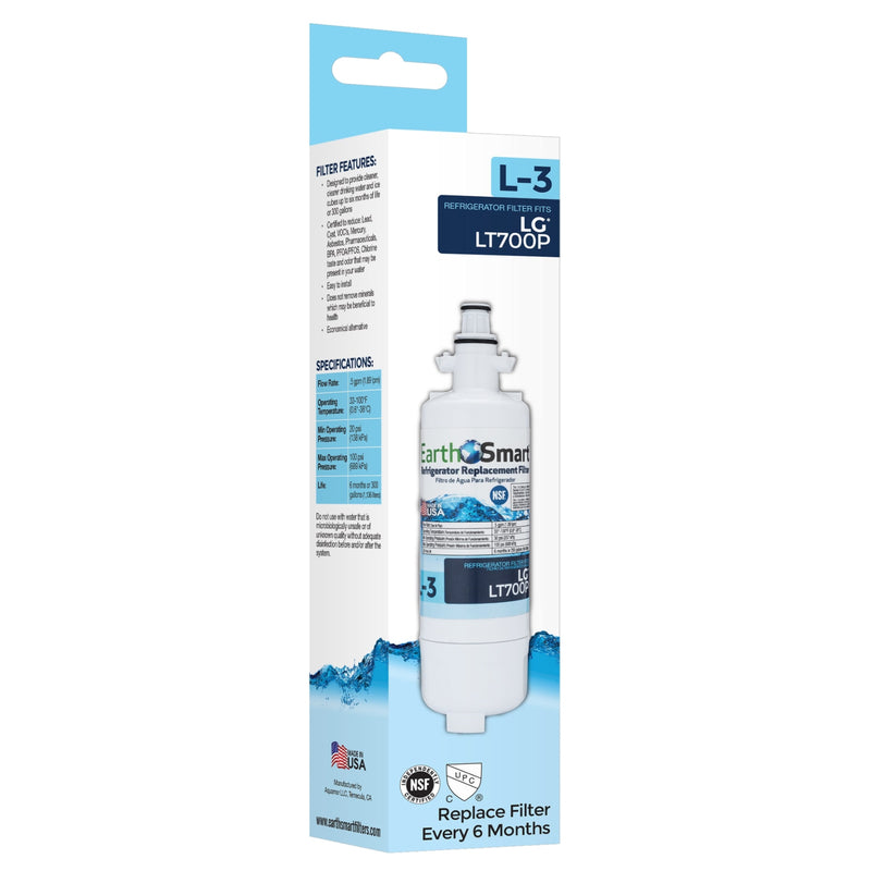 TST WATER LLC, EarthSmart L-3 Refrigerator Replacement Filter For LG LT700P