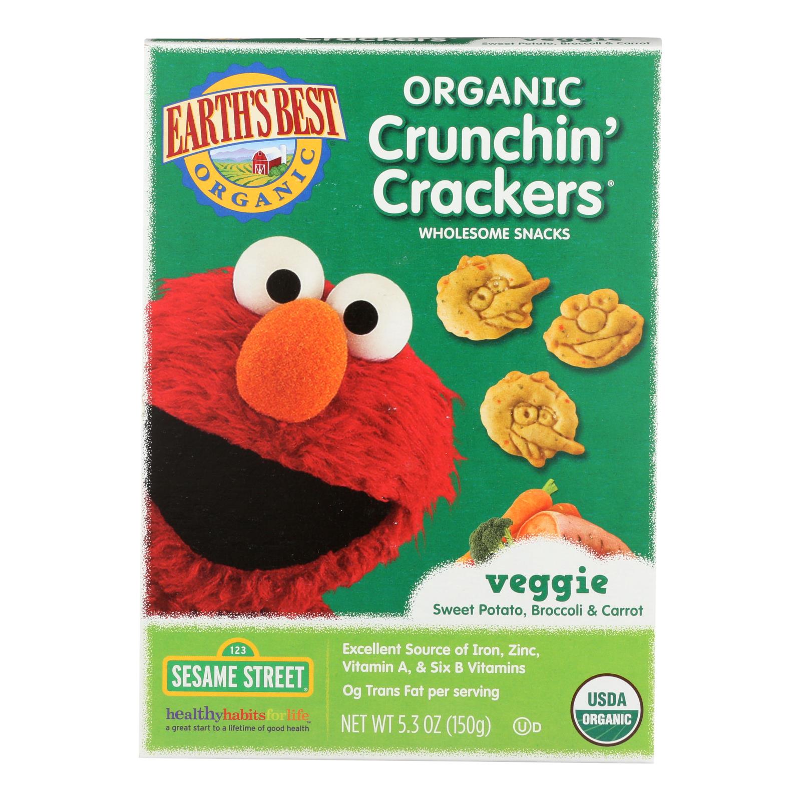 Earth'S Best, Earths Best Crackers - Organic - Crunchin Crackers - Veggie - Snack - 5.3 oz - case of 6 (Pack of 6)