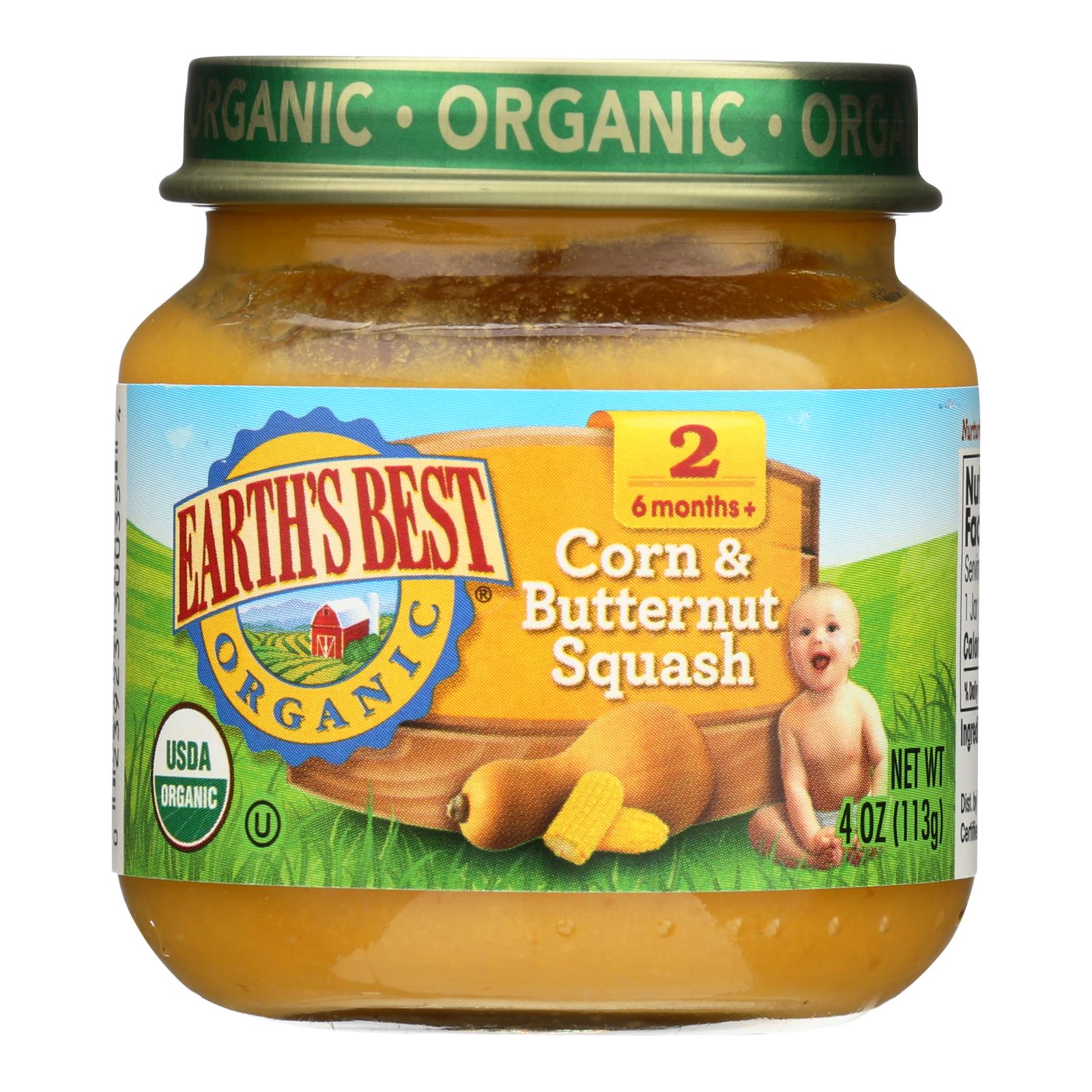 Earth'S Best, Earth's Best - Stage 2 Crn Butternut Squash- Case of 10-4 OZ (Pack of 10)