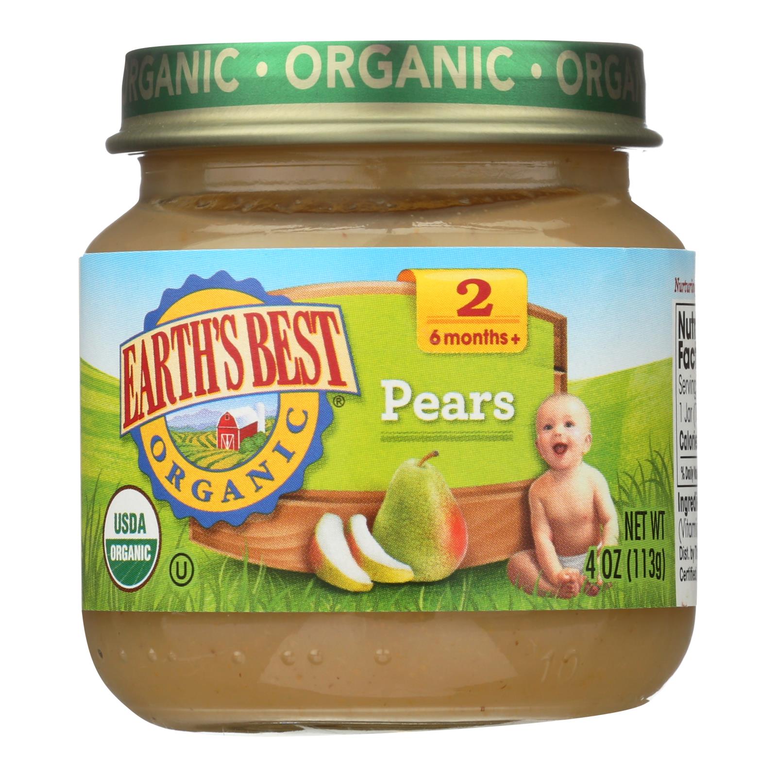 Earth'S Best, Earth's Best - Stage 2 Pears - Case of 10-4 OZ (Pack of 10)