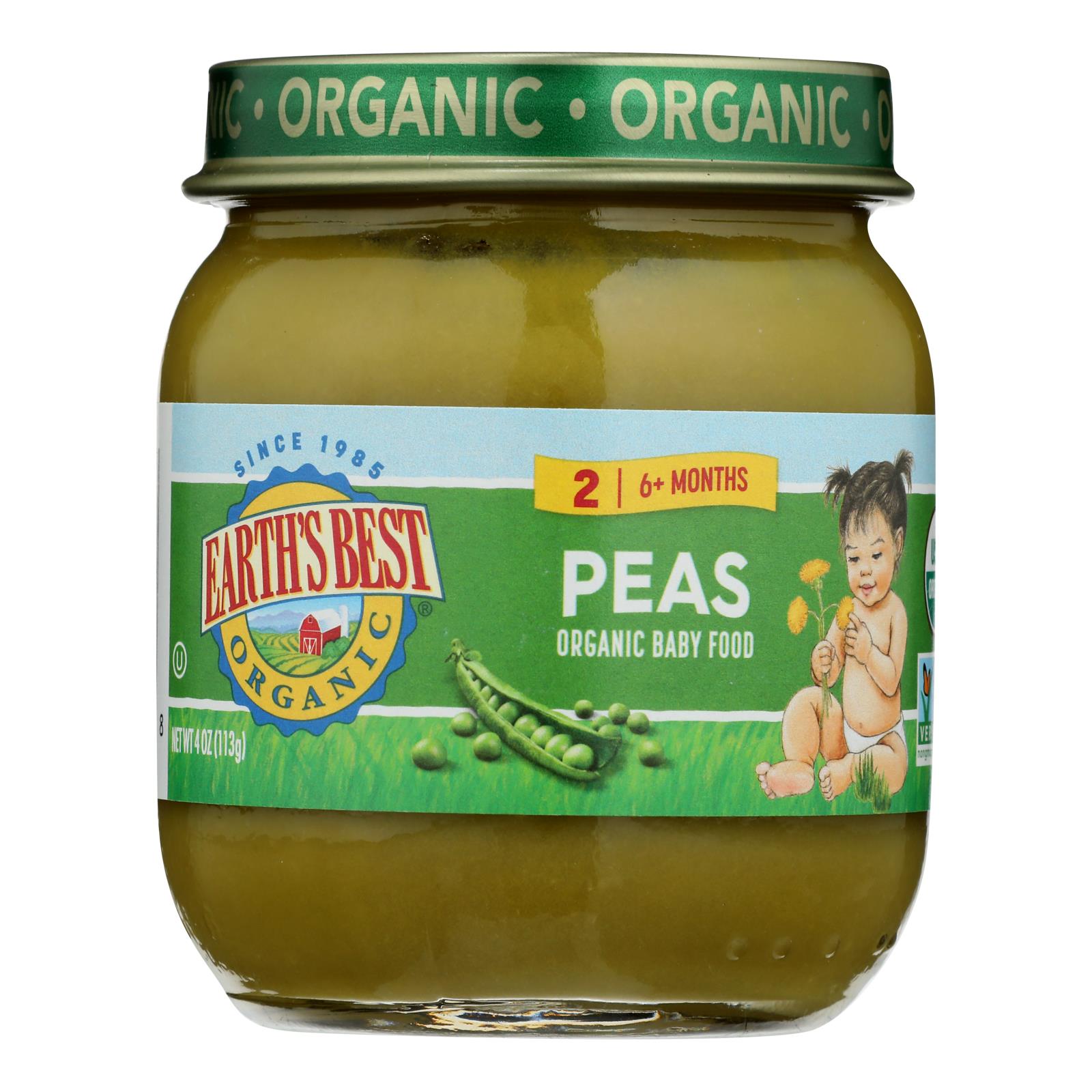 Earth'S Best, Earth's Best - Stage 2 Peas - Case of 10-4 OZ (Pack of 10)