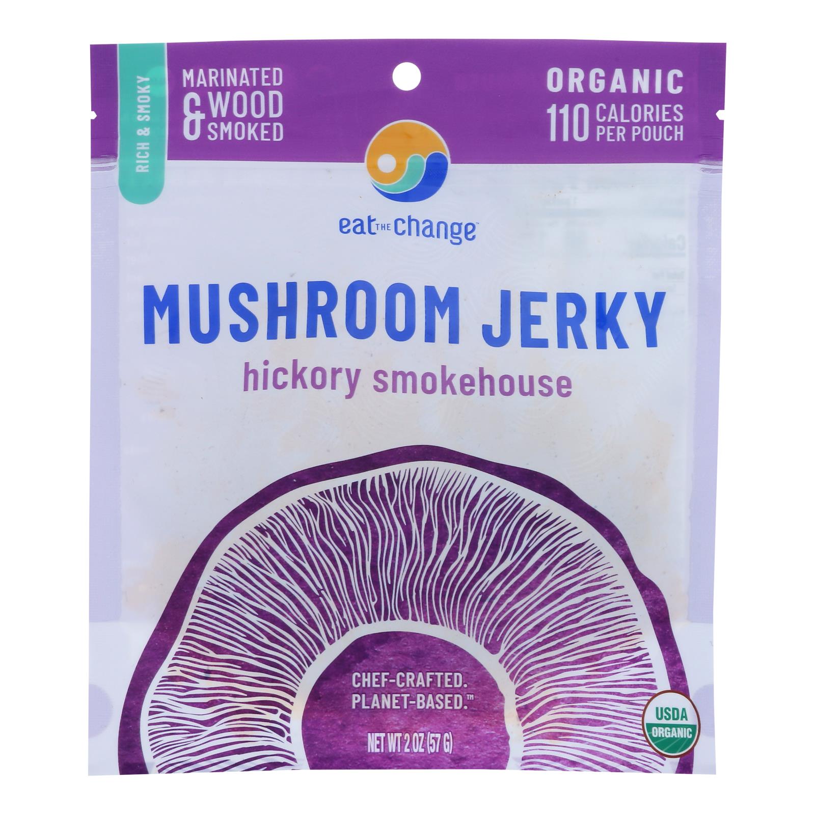 Eat The Change, Eat The Change - Mushroom Jrky Hcky Smkhs - Case of 8-2 OZ (Pack of 8)