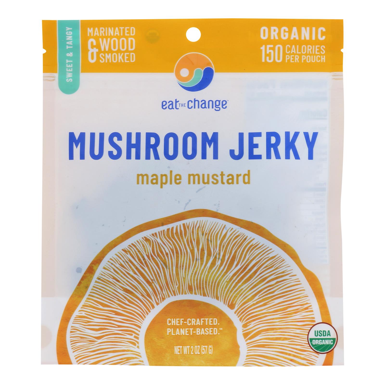 Eat The Change, Eat The Change - Mushroom Jrky Maple Mustrd - Case of 8-2 OZ (Pack of 8)