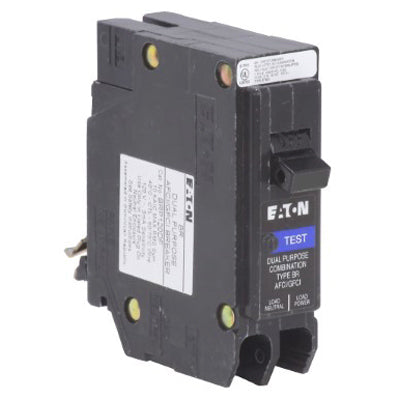 EATON CORPORATION, Eaton 15 amps Arc Fault/Ground Fault Single Pole Circuit Breaker