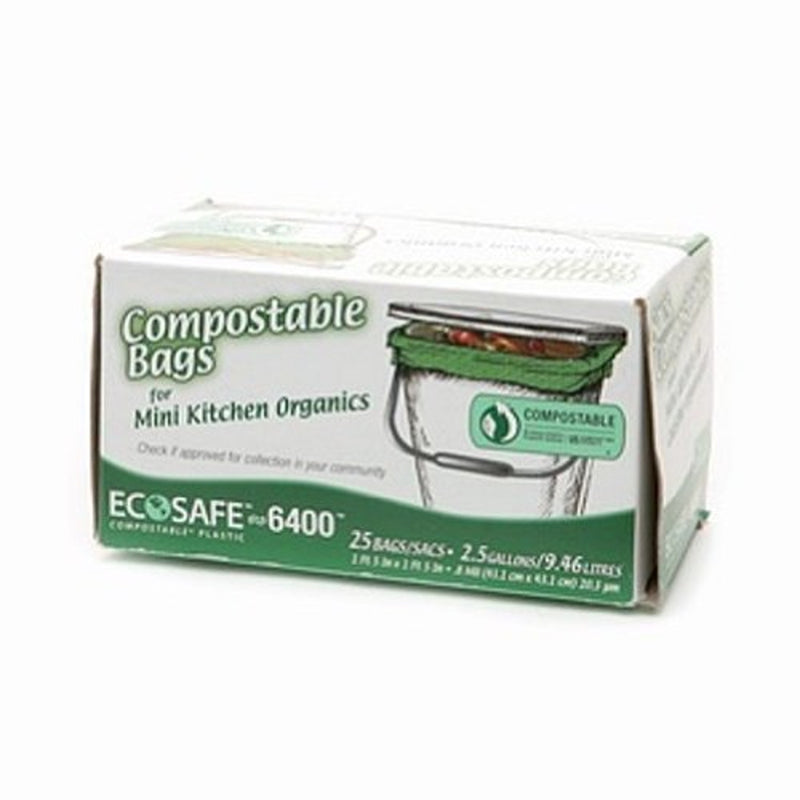 PRESTO PRODUCTS COMPANY, Eco-Safe Compostable 2.6 gal Trash Bags Twist Tie 25 pk 0.6 mil