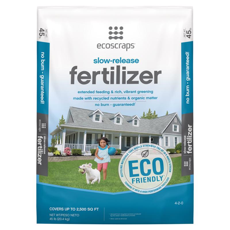 The Scotts Miracle-Gro Company, EcoScraps Organic 4-2-0 Slow Release Fertilizer For All Grass Types 45 lb. 2500 sq. ft.