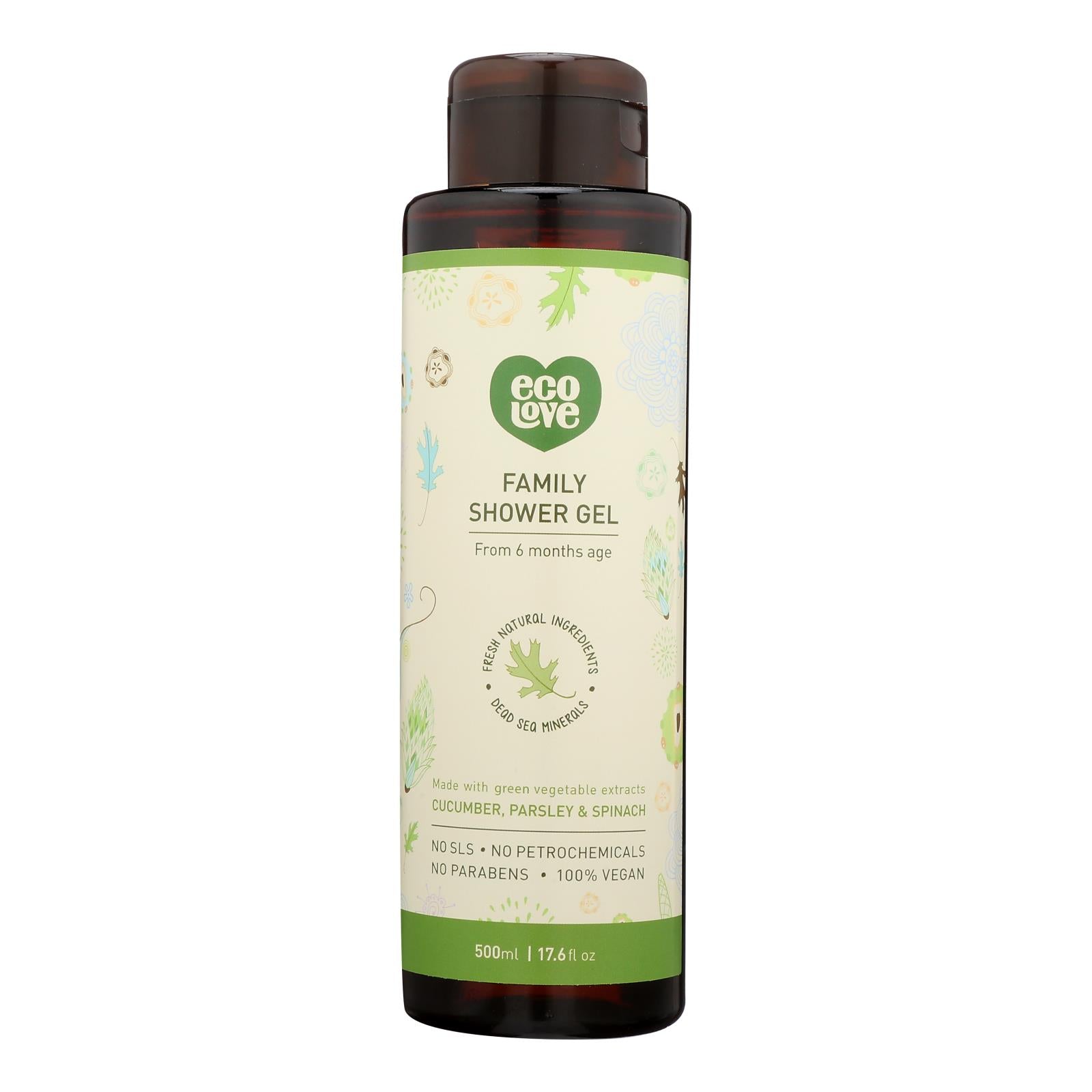 Ecolove, Ecolove Body Wash Green Vegetables Family Shower Gel For Ages 6 Months And Up - Case of 500 - 17.6 fl oz.