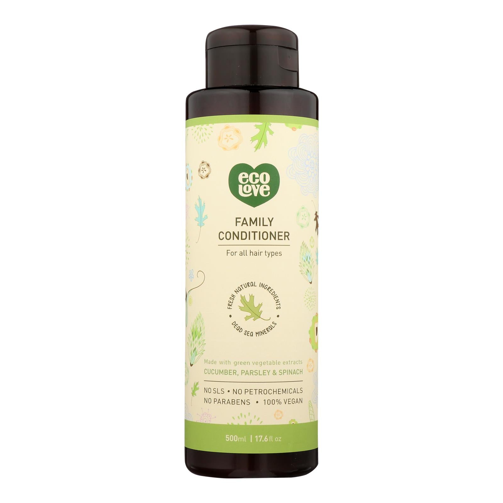 Ecolove, Ecolove Conditioner - Green Vegetables Family Conditioner For All Hair Types - Case of 1 - 17.6 fl oz.