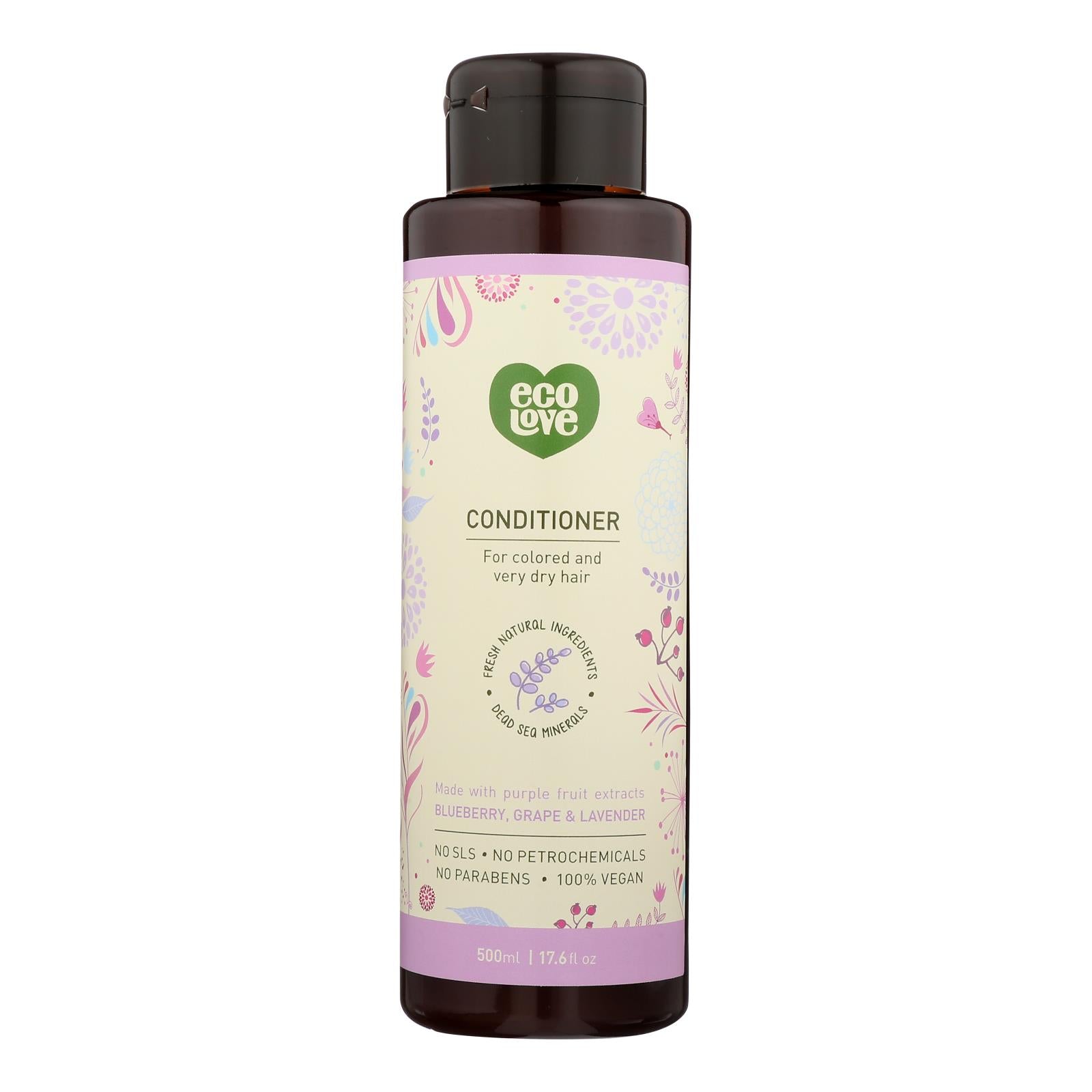 Ecolove, Ecolove Conditioner - Purple Fruit Conditioner For Colored and Very Dry Hair - Case of 1 - 17.6 fl oz.