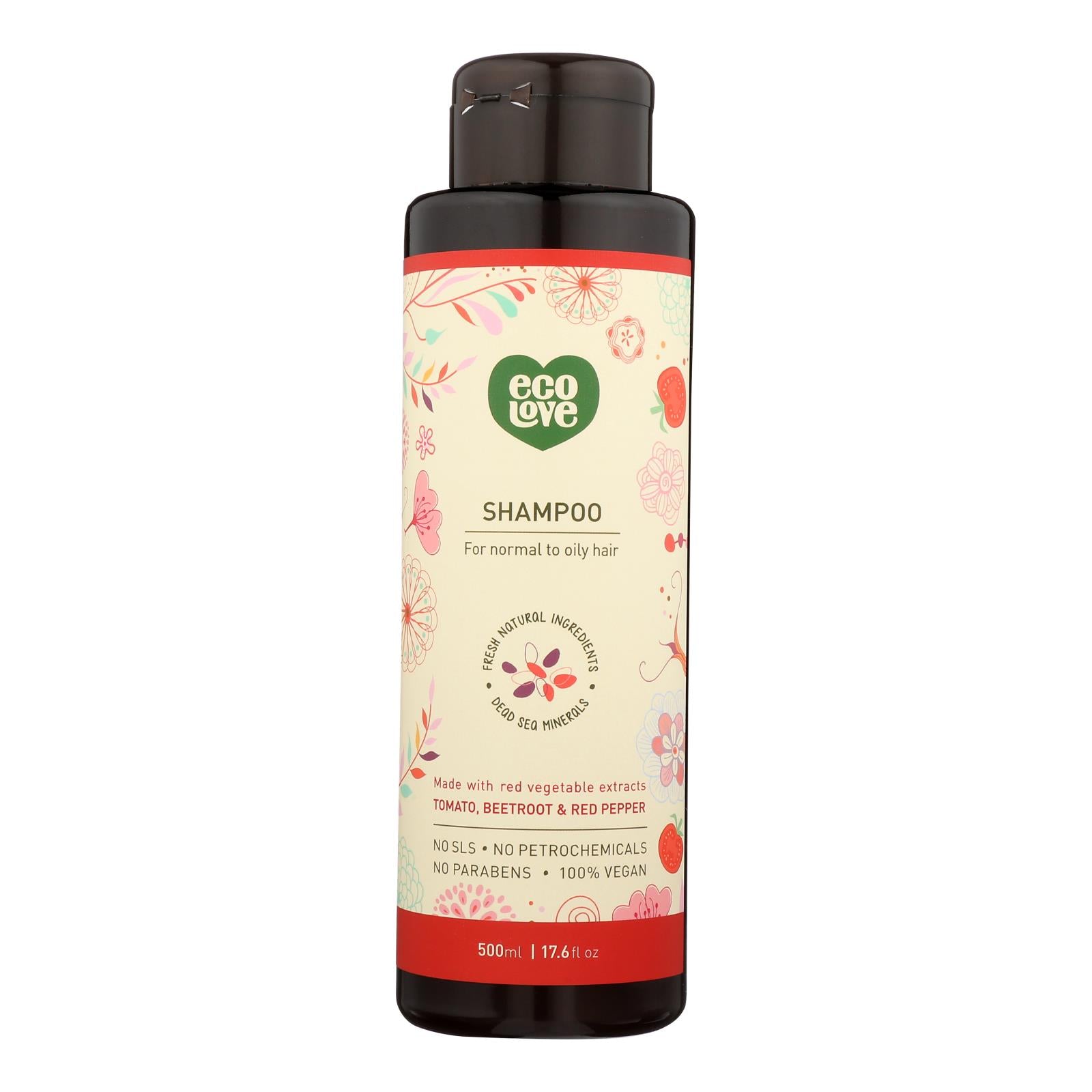 Ecolove, Ecolove Shampoo - Red Vegetables Shampoofor Normal To Oily Hair - Case of 1 - 17.6 fl oz.