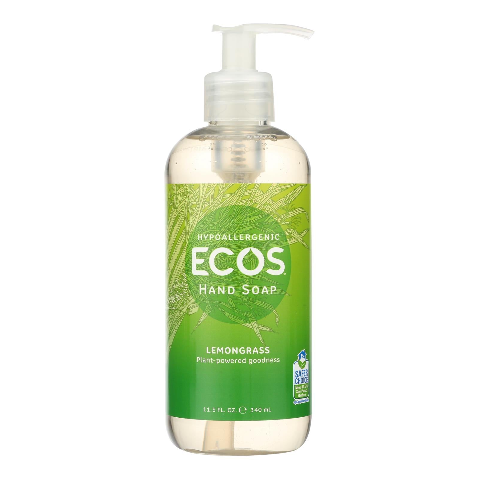 Ecos, Ecos - Hand Soap Lemongrass - Case of 6-11.5 FZ (Pack of 6)