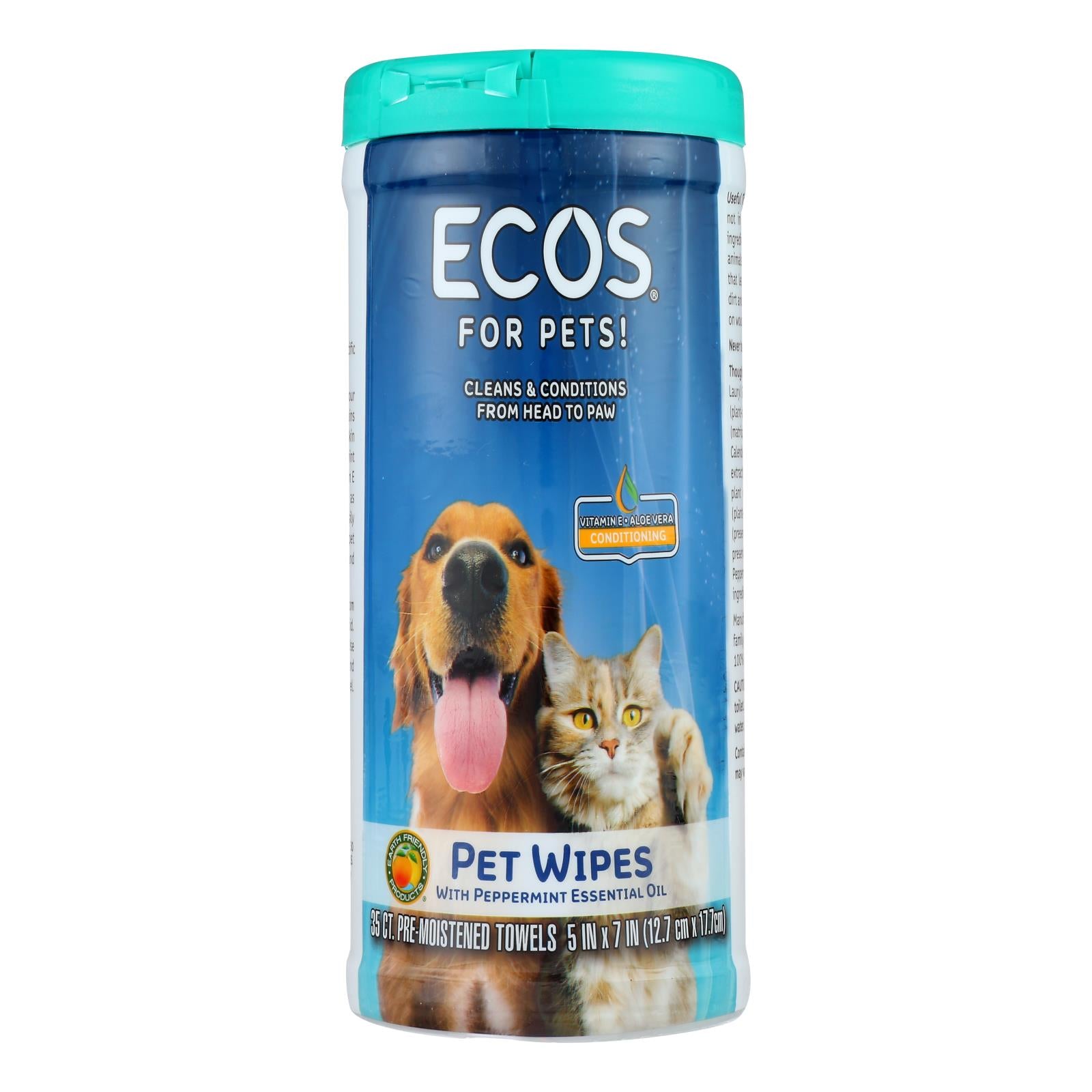 Ecos, Ecos - Pet Wipes Pre-moist Towel - Case of 6 - 35 CT (Pack of 6)