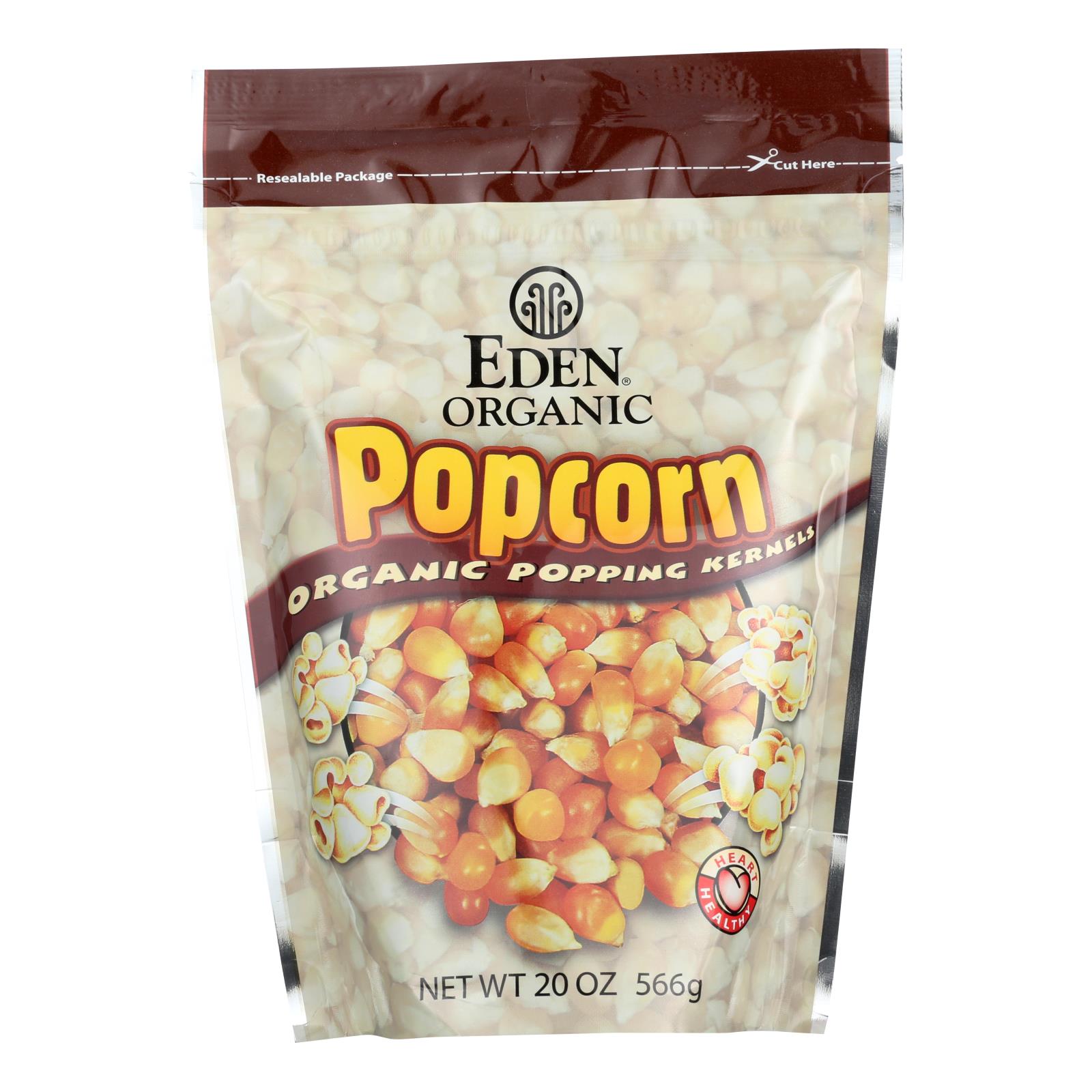 Eden Foods, Eden Foods 100% Organic Yellow Popcorn - Case of 12 - 20 oz (Pack of 12)