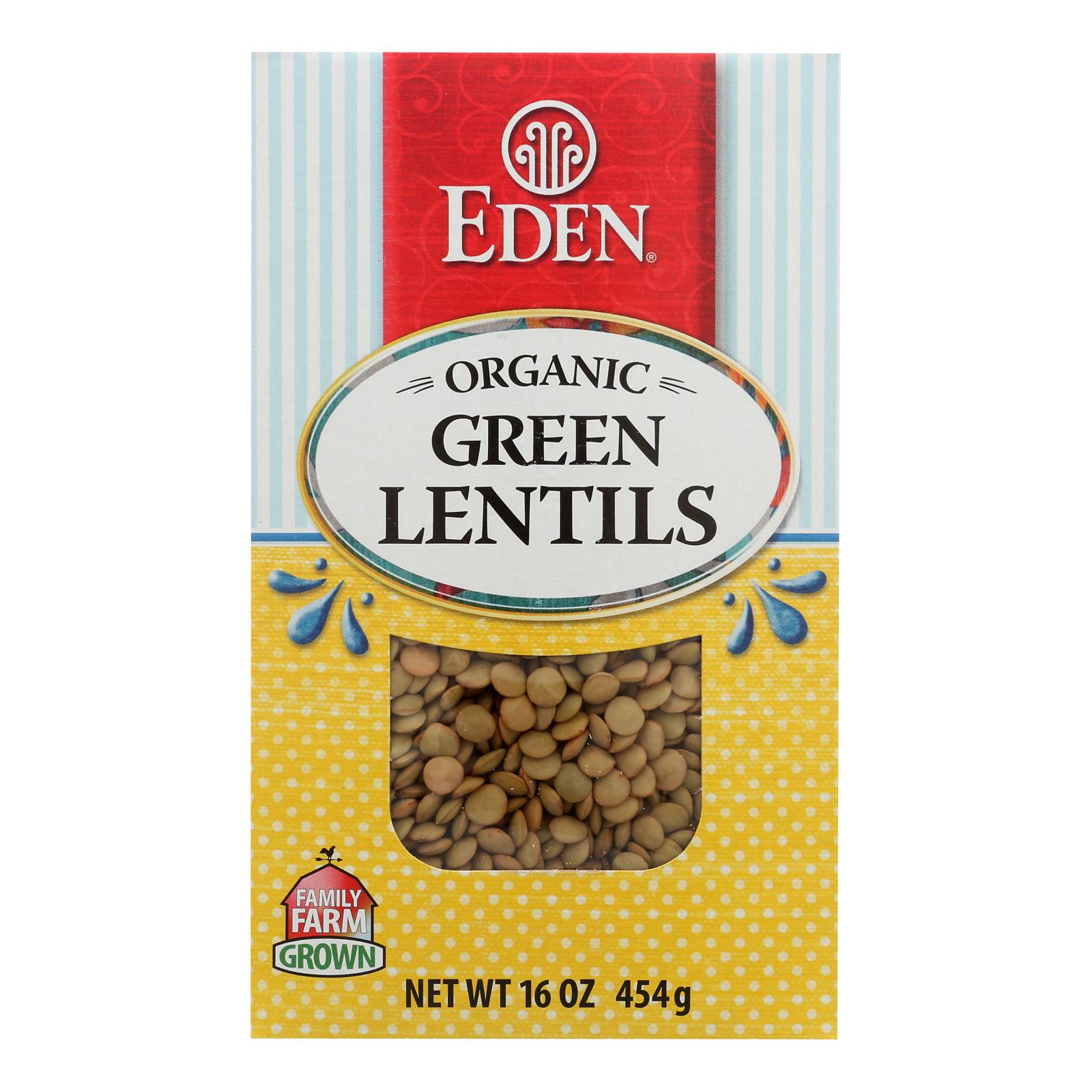 Eden Foods, Eden Foods - Beans Green Lentils Dry - Case of 12 - 16 OZ (Pack of 12)