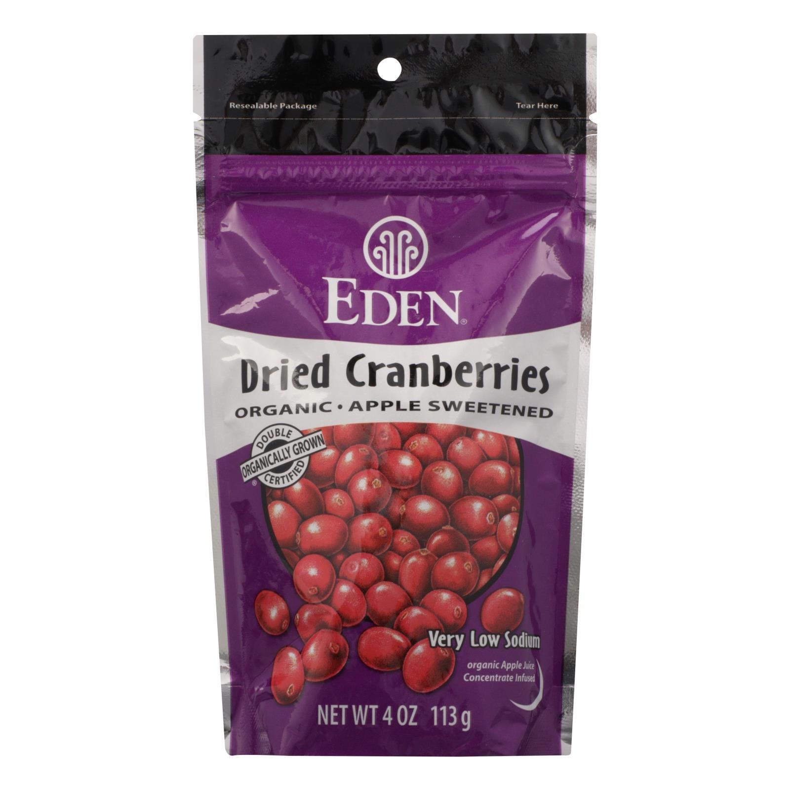 Eden Foods, Eden Foods Eden Organic Dried Cranberries Apple Sweetened - Case of 15 - 4 OZ (Pack of 15)