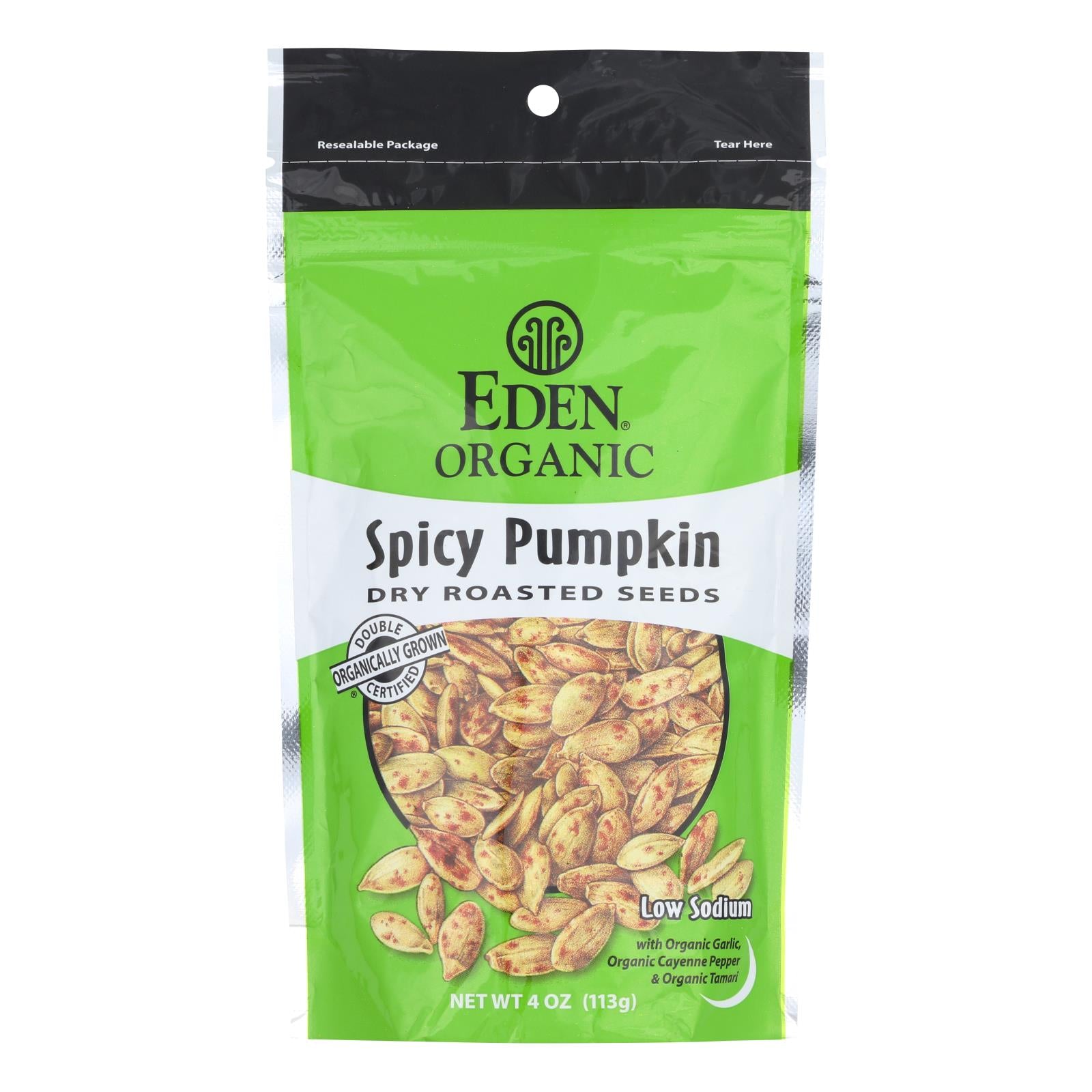 Eden Foods, Eden Foods Eden Organic Spicy Dry Roasted Pumpkin Seeds - Case of 15 - 4 OZ (Pack of 15)