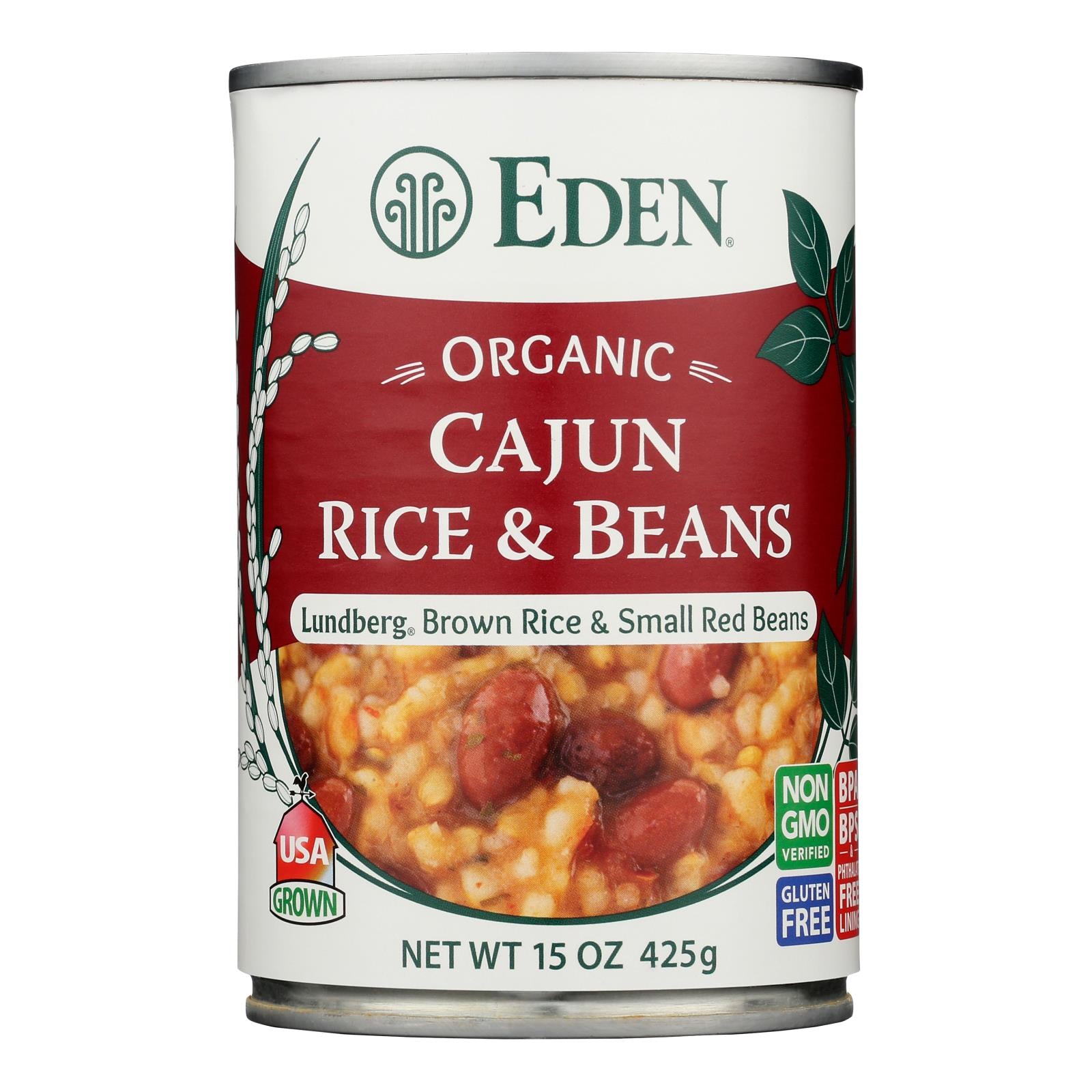 Eden Foods, Eden Foods - Rice & Beans Organic Cajun Red - Case of 12 - 15 OZ (Pack of 12)