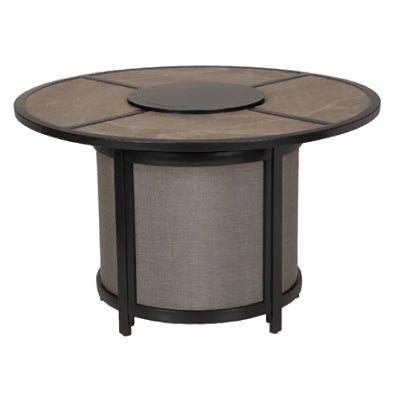 Four Seasons Courtya, Edison Park  LP Gas Fire Pit Table, Balcony Height, Gray Finish, 54-In. Diameter