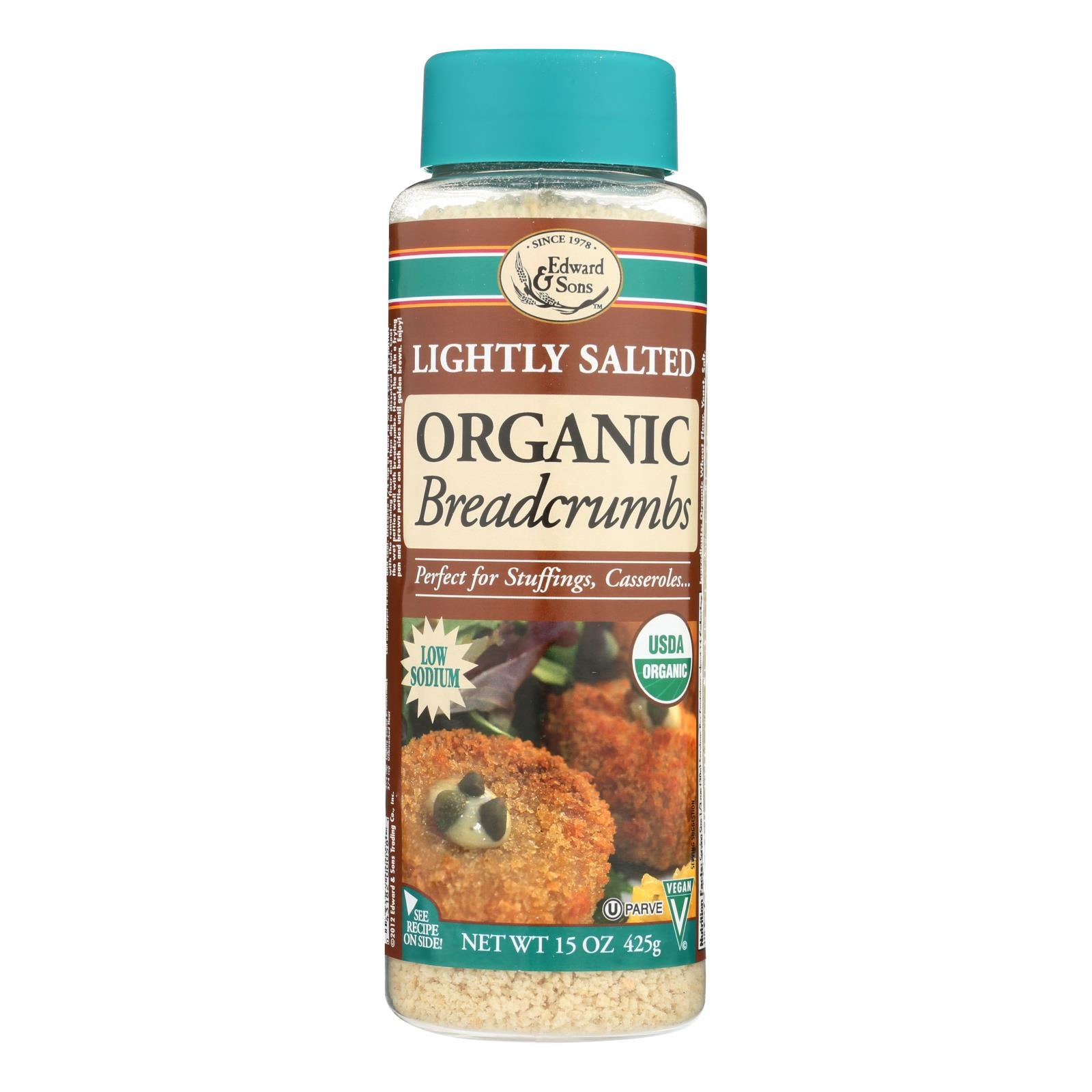 Edward & Sons, Edward and Sons Organic Breadcrumbs - Lightly Salted - Case of 6 - 15 oz. (Pack of 6)