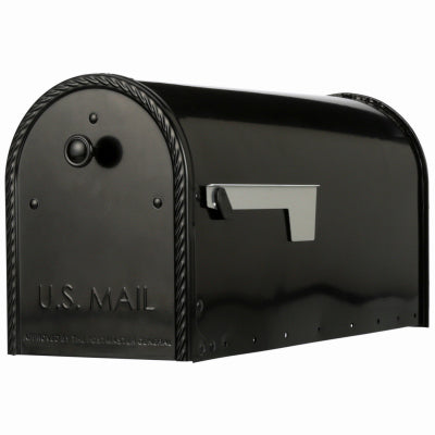 Gibraltar, Edwards Post-Mount Mailbox, Large, Black Steel