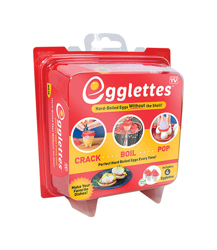 IDEA VILLAGE, Egglettes  As Seen On TV  Clear/Red  Silicone  Non-Stick Egg Pod