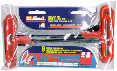 Eklind Tool, Eklind 3/32 to 1/4 in. SAE T-Handle Hex Key Set 8 pc