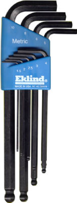 EKLIND TOOL CO, Eklind Ball-Hex-L Metric Long Arm Ball End Hex L-Key Set 9 pc