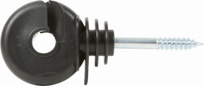 Gallagher North America, Electric Fence Insulator, Screw In, Wood Post, Black, 25-Pk.