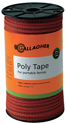 Gallagher North America, Electric Fence Polytape, Orange, 1/16-In. x 656-Ft.