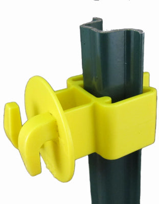 Dare Products Inc, Electric Fence U-Post Insulator, Light Duty, Yellow, 25-Pk.