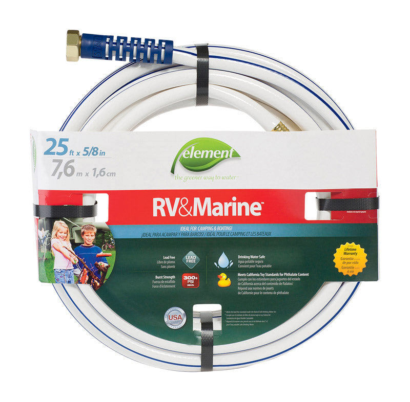 SWAN PRODUCTS LLC, Element RV&Marine 5/8 in. D X 25 ft. L Garden Hose